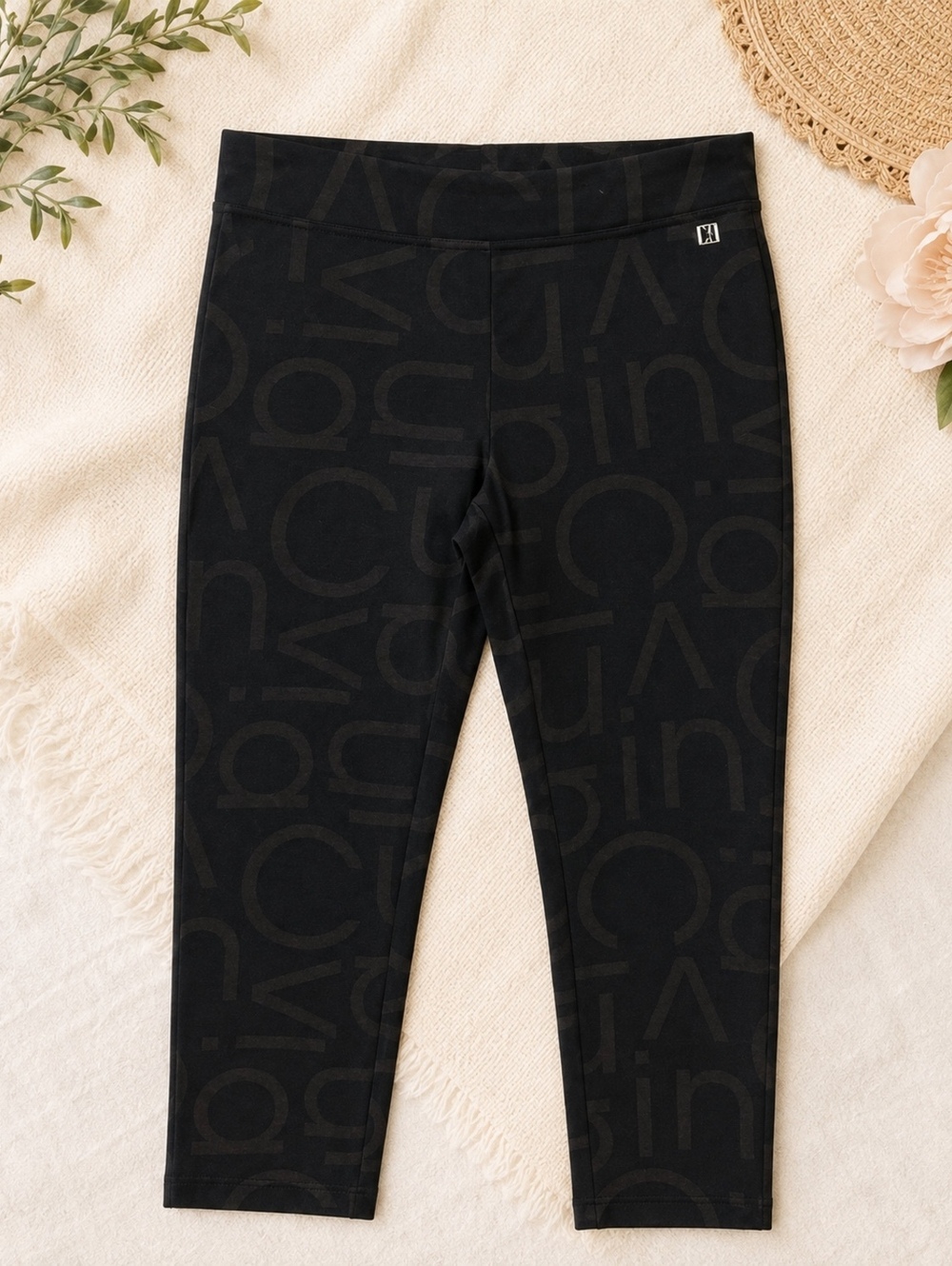 Calvin Klein Black Logo Leggings Large Activewear